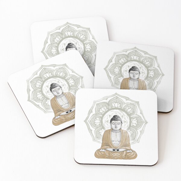 Item preview, Buddha Padma Watercolor - Slate Coal Fawn - Sage Halo designed and sold by Irene Estelle.