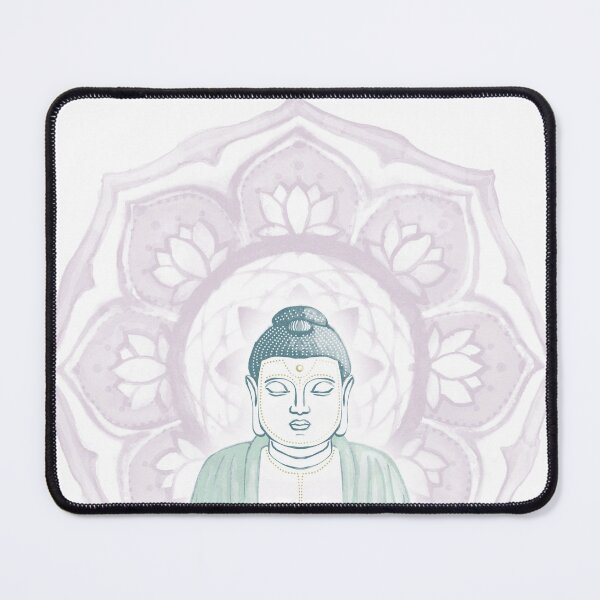 Item preview, Buddha Padma Watercolor - Snow Peacock Mint - Dust Halo designed and sold by Irene Estelle.