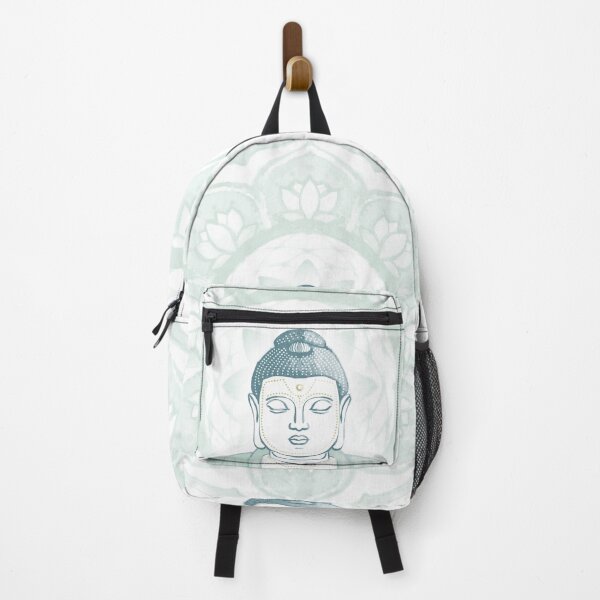 Item preview, Buddha Padma Watercolor - Snow Peacock Mint - Mint Halo designed and sold by Irene Estelle.