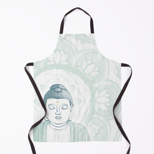 Item preview, Buddha Padma Watercolor - Snow Peacock Mint - Mint Halo designed and sold by Irene Estelle.