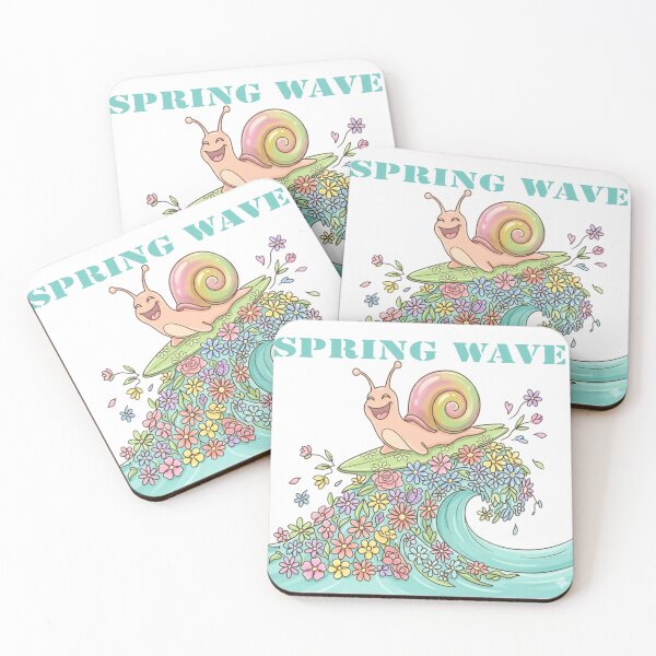 Item preview, Adventurous Snail Surfing a Spring Wave designed and sold by Amberlakhal.