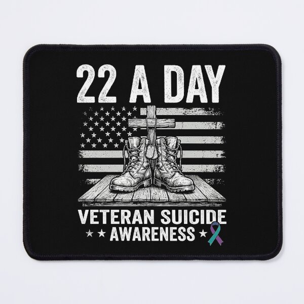 Item preview, 22 A Day Veteran Suicide Awareness – Military Boots Memorial American Flag designed and sold by Wicked.Teez.