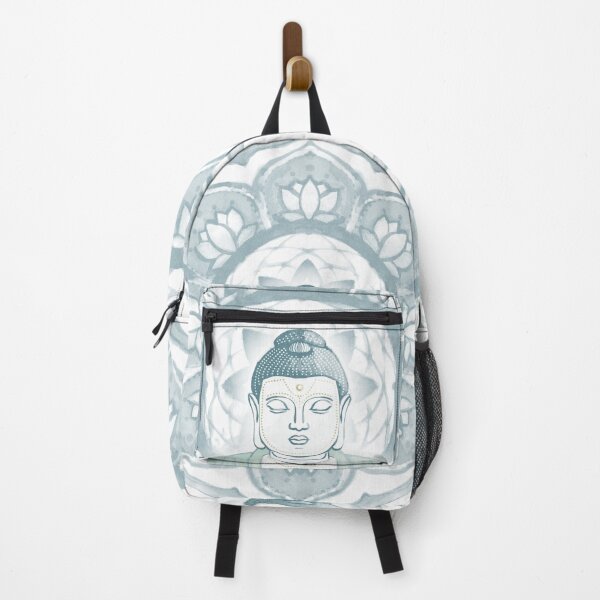 Item preview, Buddha Padma Watercolor - Snow Peacock Mint - Peacock Halo designed and sold by Irene Estelle.