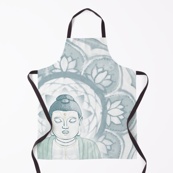 Item preview, Buddha Padma Watercolor - Snow Peacock Mint - Peacock Halo designed and sold by Irene Estelle.