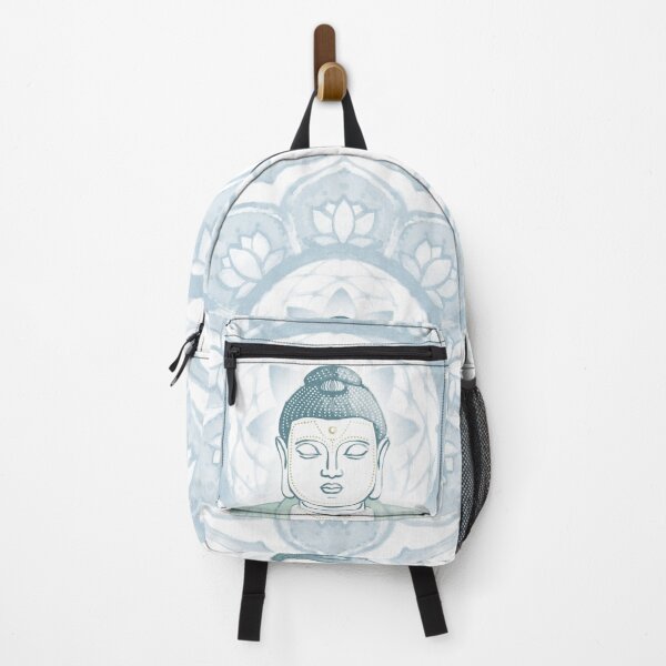 Item preview, Buddha Padma Watercolor - Snow Peacock Mint - Sky Halo designed and sold by Irene Estelle.