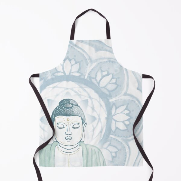 Item preview, Buddha Padma Watercolor - Snow Peacock Mint - Sky Halo designed and sold by Irene Estelle.