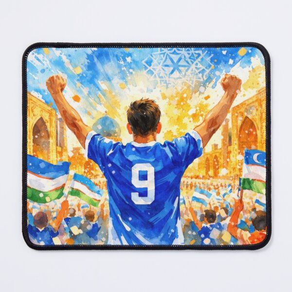 Item preview, Uzbekistan Celebratory Stadium Scene in Uzbekistan Soccer Vibes designed and sold by BrickByDream.