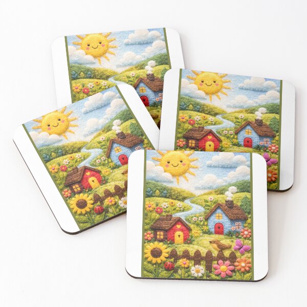 Item preview, Sunny Cottages Landscape Felt Stitching designed and sold by RWCarpenter.