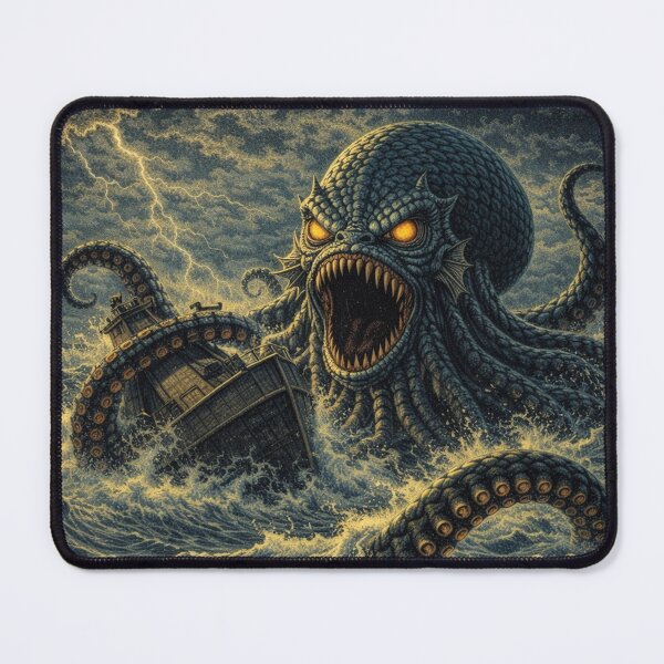 Item preview, Filmed in Retrovision: Kraken Sea Monster Birthday Card – Making Waves designed and sold by Haunted House of Cards.