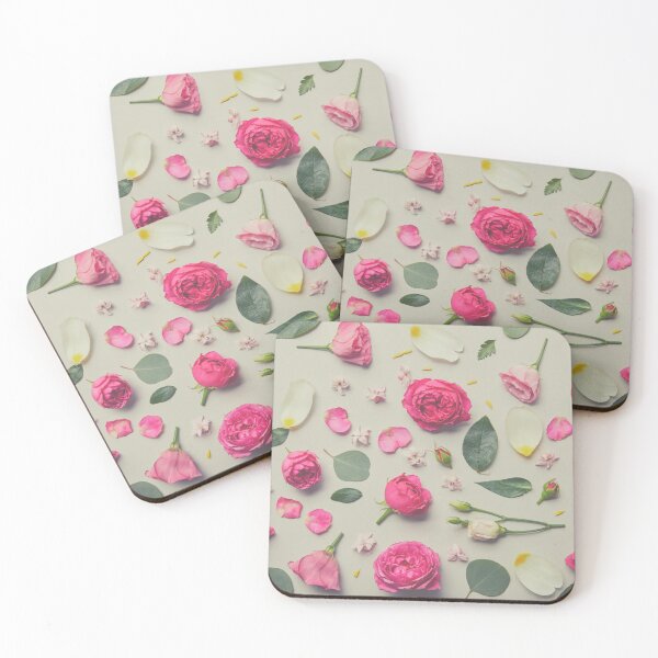 Item preview, Romantic Pink Roses Flat Lay Aesthetic Design designed and sold by Giota29.