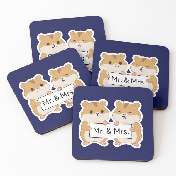Item preview, Cute Hamster Couple Sticker -Mr & Mrs Love Cartoon -Wedding Gift, Anniversary, Kawaii Animal Art designed and sold by pn_terest.
