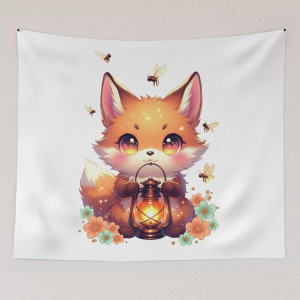 Item preview, Cute Baby Fox Lantern Glow designed and sold by CoquetteLunaCo.