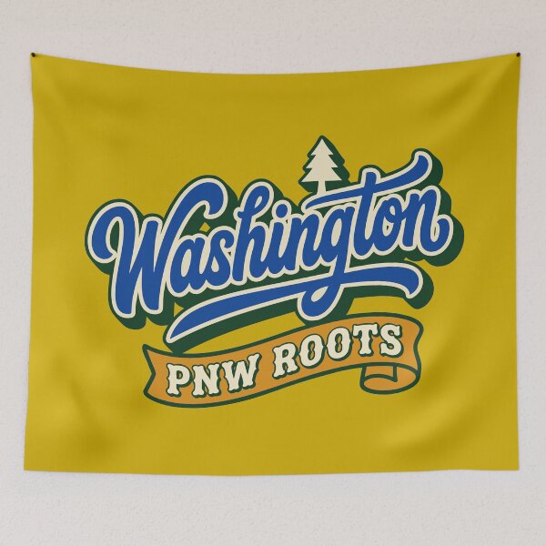 Item preview, Retro Washington State PNW Roots Classic Script designed and sold by Cozy-Old-Pub.