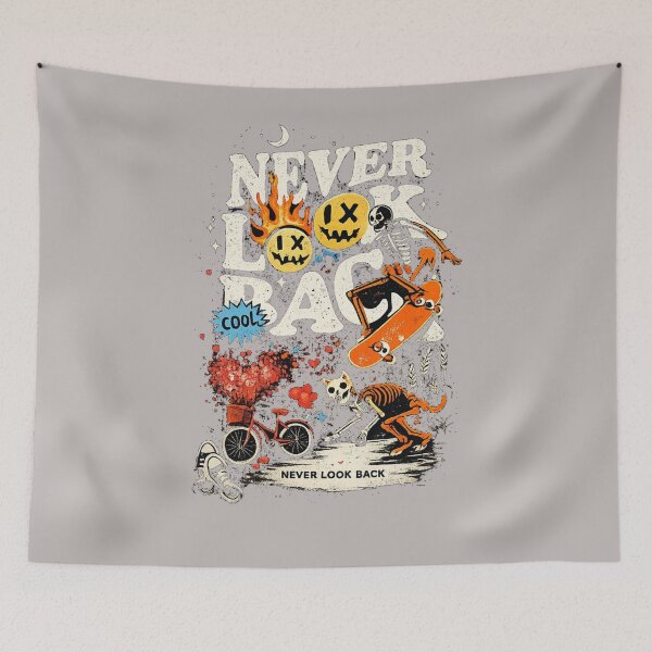 Item preview, Never Look Back T-Shirts – Skeleton Skate Streetwear Art designed and sold by KDesignCrafts.