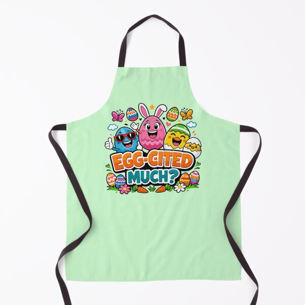 Item preview, Egg-cited Much – Cute Easter Eggs Bunny Chick Pun Retro T-Shirt designed and sold by Mikoff04-arts.