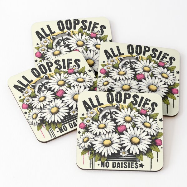 Item preview, All Oopsies No Daisies Funny Raccoon Flower Garden Sarcastic Quote designed and sold by Testarossi Designs.
