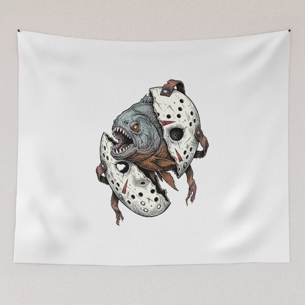 Item preview, Piranha in a hockey mask designed and sold by krabbaraban.
