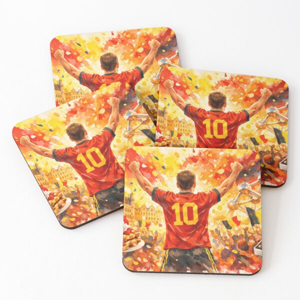 Item preview, Belgian Celebration with Atomium  Belgium Soccer Vibes designed and sold by BrickByDream.