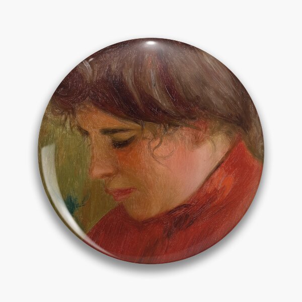 Item preview, Gabrielle En Rouge by Pierre-Auguste Renoir: Warm Impressionist Portrait Poster designed and sold by artofuniverse.
