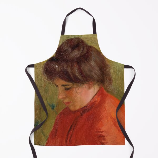 Item preview, Gabrielle En Rouge by Pierre-Auguste Renoir: Warm Impressionist Portrait Poster designed and sold by artofuniverse.