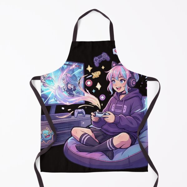 Item preview, Anime Gamer Girl Plays PlayStation Art designed and sold by WalterAdd.