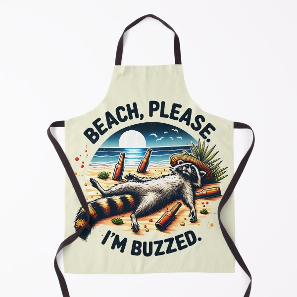 Item preview, Beach Please I'm Buzzed Funny Raccoon Party Animal Summer Beach Drinker designed and sold by Testarossi Designs.