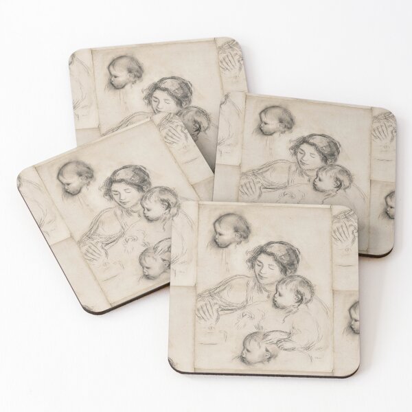 Item preview, Gabrielle Et Jean Renoir Jouant Etude by Pierre-Auguste Renoir: Minimalist Mother Child Study designed and sold by artofuniverse.