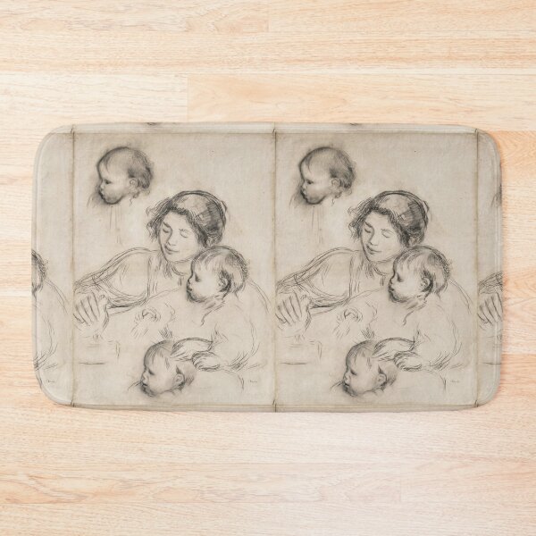 Item preview, Gabrielle Et Jean Renoir Jouant Etude by Pierre-Auguste Renoir: Minimalist Mother Child Study designed and sold by artofuniverse.