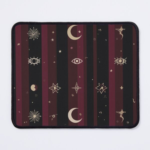 Item preview, Mystical circus pattern with moon & eyes – Gothic celestial stripe design – Boho magic aesthetic designed and sold by LAtelierNoir.