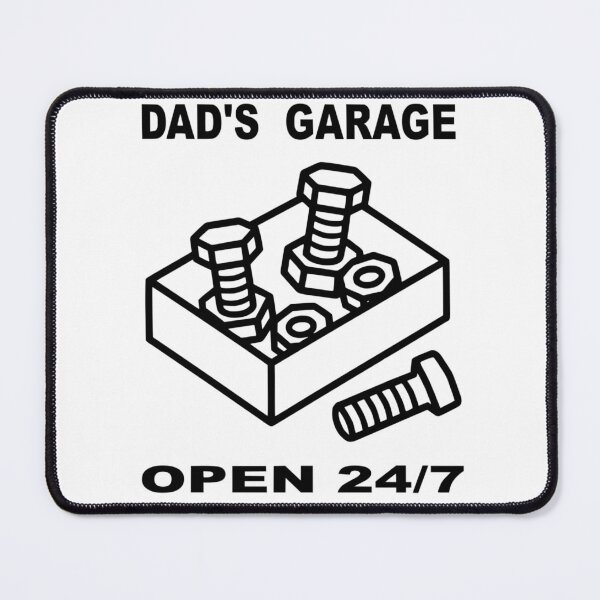 Item preview, Dad's Garage Open 24/7 - Screws & Bolts Mechanic Art designed and sold by The Bold Line Studio.
