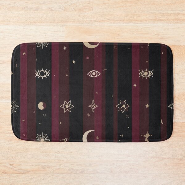 Item preview, Mystical circus pattern with moon & eyes – Gothic celestial stripe design – Boho magic aesthetic designed and sold by LAtelierNoir.