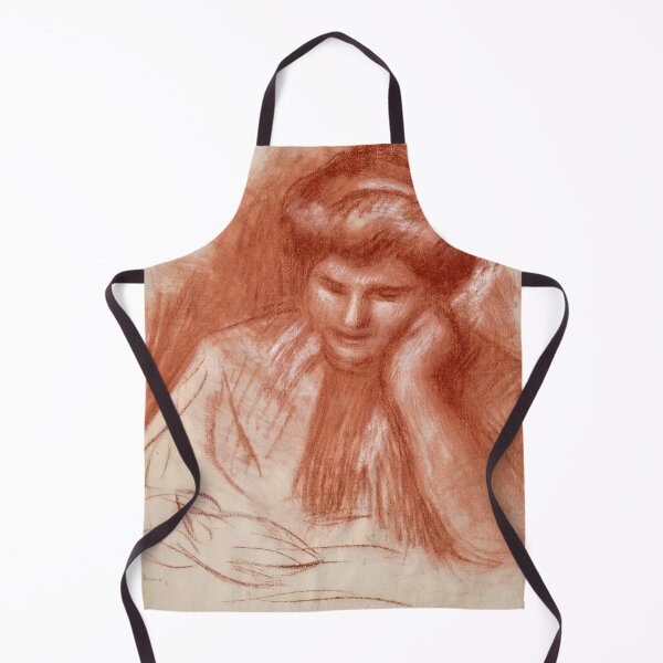 Item preview, Gabrielle Lisant by Pierre-Auguste Renoir: Warm Sanguine Portrait Study designed and sold by artofuniverse.