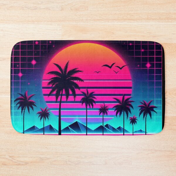 Item preview, Synthwave Sunset – Neon Tropical Vibes designed and sold by Dogandesighn.