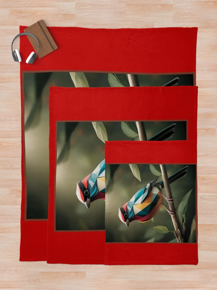 Thumbnail 5 of 6, Throw Blanket, Geometric Cardinal designed and sold by RWCarpenter.