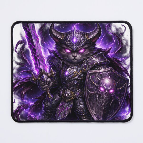 Item preview, Dark Fantasy Gamer Cat Purple Warrior Epic Sticker designed and sold by MyDesignNest1.