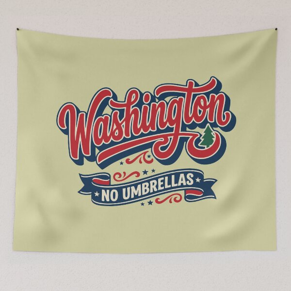 Item preview, Retro Washington State No Umbrellas Local Pride designed and sold by Cozy-Old-Pub.