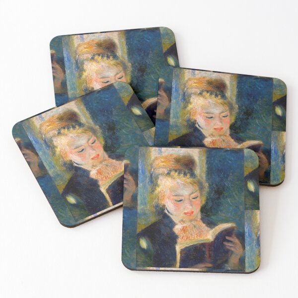 Item preview, Girl Reading by Pierre-Auguste Renoir: Impressionist Book Lover Wall Art designed and sold by artofuniverse.