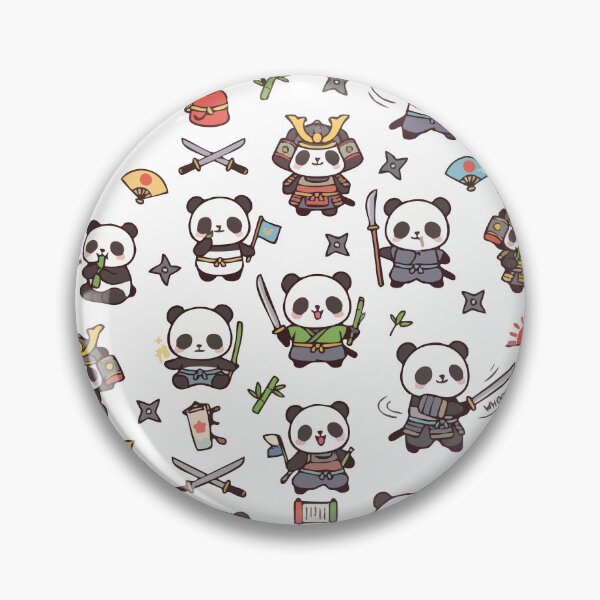 Item preview, The Tiny Samurai Dojo: Cute Panda Pattern designed and sold by Besir26.
