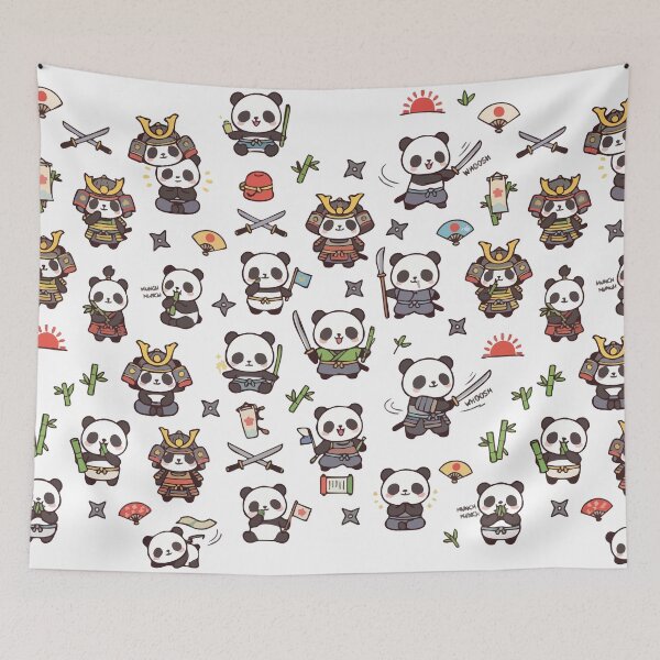 Item preview, The Tiny Samurai Dojo: Cute Panda Pattern designed and sold by Besir26.