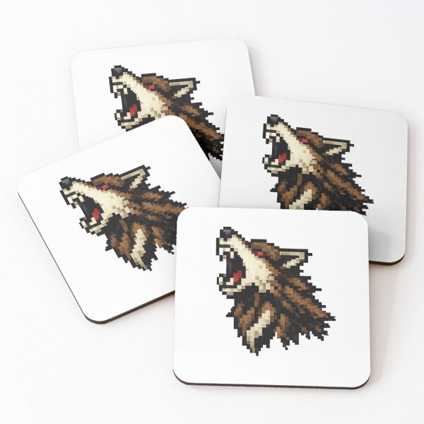 Item preview, Pixelated Wolf Howl – Aggressive Nocturnal Creature designed and sold by NextNoob485.