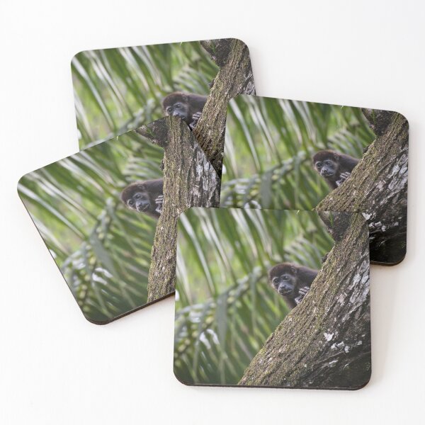 Item preview, Curious Baby Monkey Peeking from Tree – Tropical Wildlife Photography designed and sold by WildFrameNature.