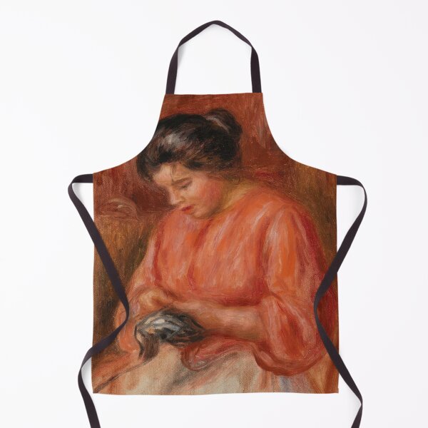 Item preview, Girl Darning Femme Reprisant by Pierre-Auguste Renoir: Warm Impressionist Poster designed and sold by artofuniverse.