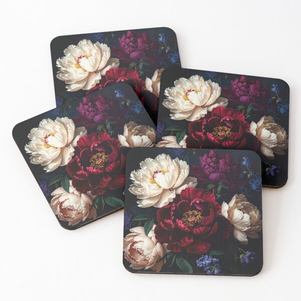 Item preview, Dark Botanical Peony Bouquet Floral Art designed and sold by Rutvain.