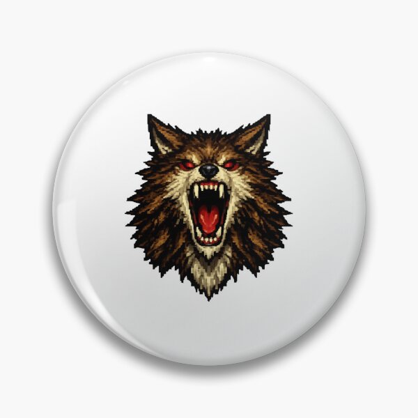 Item preview, Roar of the Demonic Wolf – Fierce Pixelated Wolf Head designed and sold by NextNoob485.