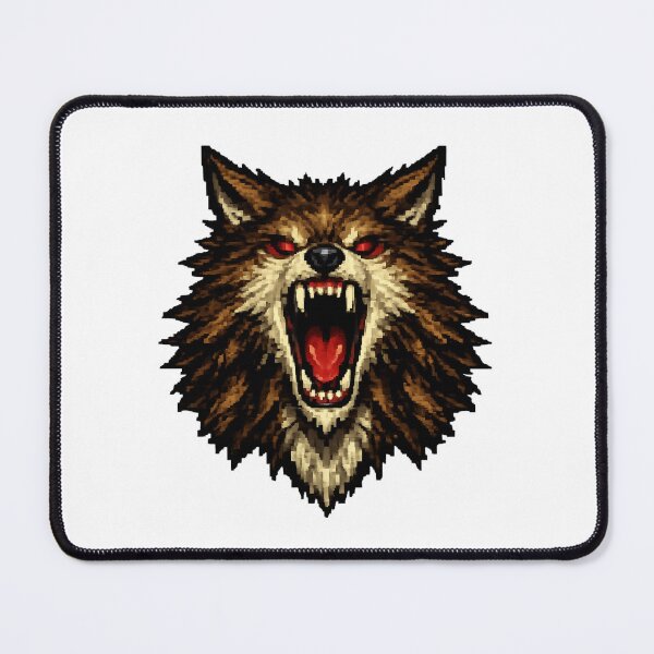 Item preview, Roar of the Demonic Wolf – Fierce Pixelated Wolf Head designed and sold by NextNoob485.