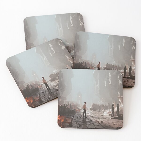 Item preview, Chaotic City – Dystopian Urban Scene Illustration designed and sold by AuraloomAtelier.