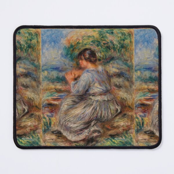 Item preview, Girl Seated in a Landscape by Pierre-Auguste Renoir: Impressionist Wall Art designed and sold by artofuniverse.