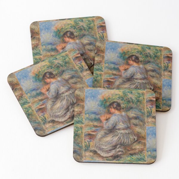 Item preview, Girl Seated in a Landscape by Pierre-Auguste Renoir: Impressionist Wall Art designed and sold by artofuniverse.