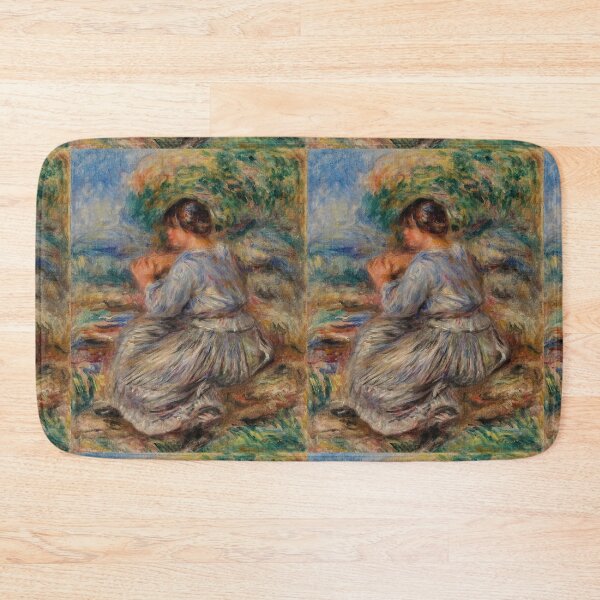 Item preview, Girl Seated in a Landscape by Pierre-Auguste Renoir: Impressionist Wall Art designed and sold by artofuniverse.