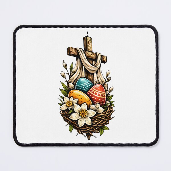 Item preview, Easter Cross with Eggs and Spring Flowers – Christian Easter Design designed and sold by Bure-NS.